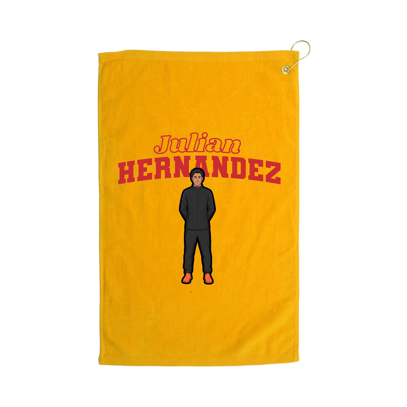 Golf Towel — Name Arch in Gold