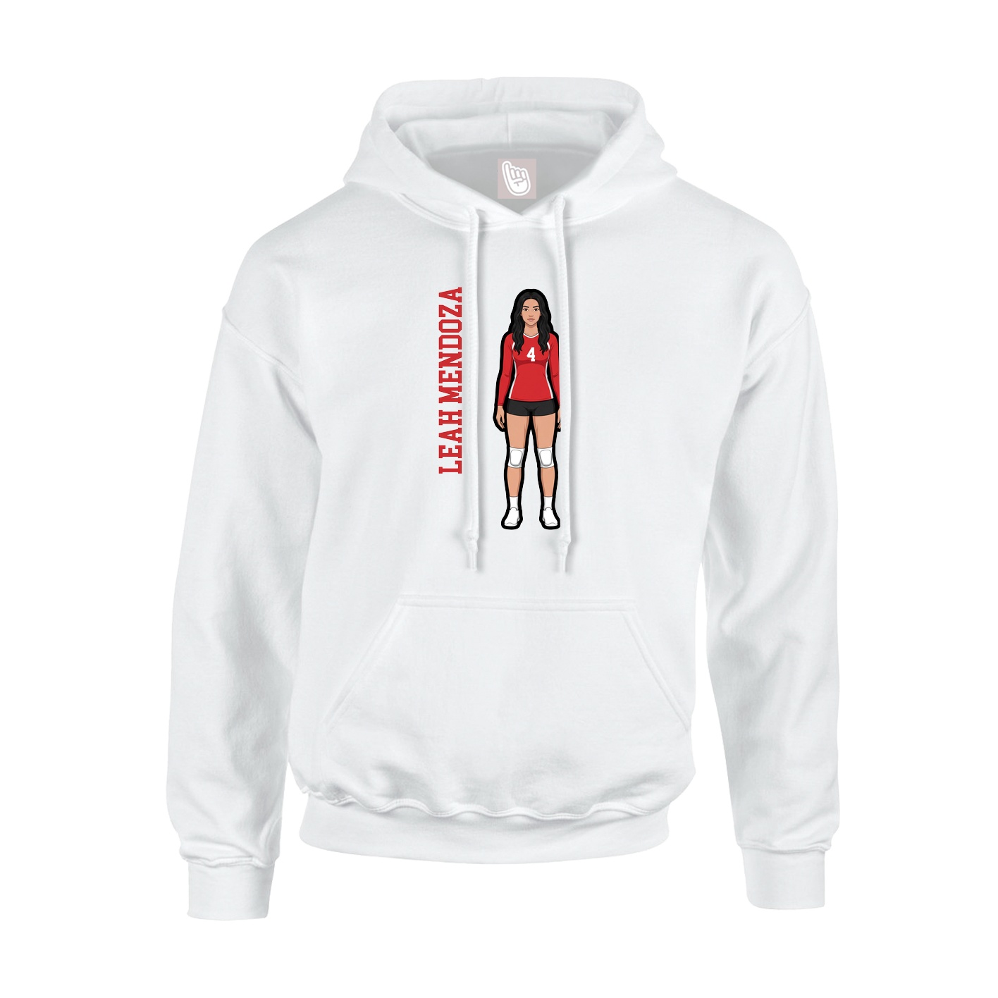 Youth Hoodie — Name Vertical in White