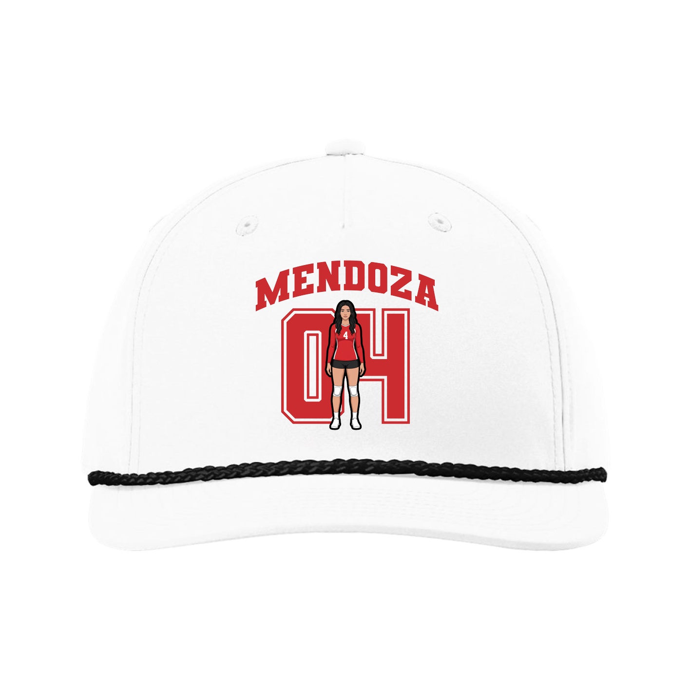 Five-Panel Classic Rope Cap — Number in White