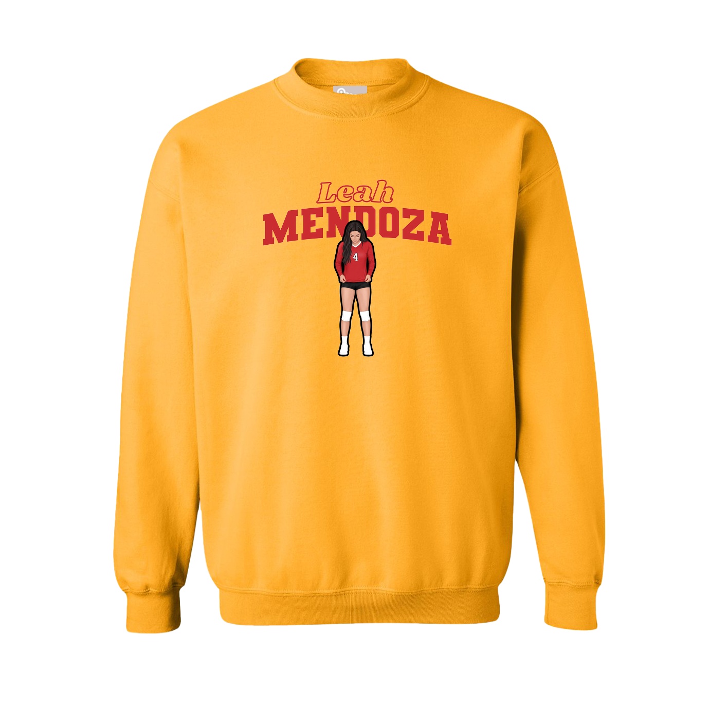 Fleece Crew — Name Arch in Gold