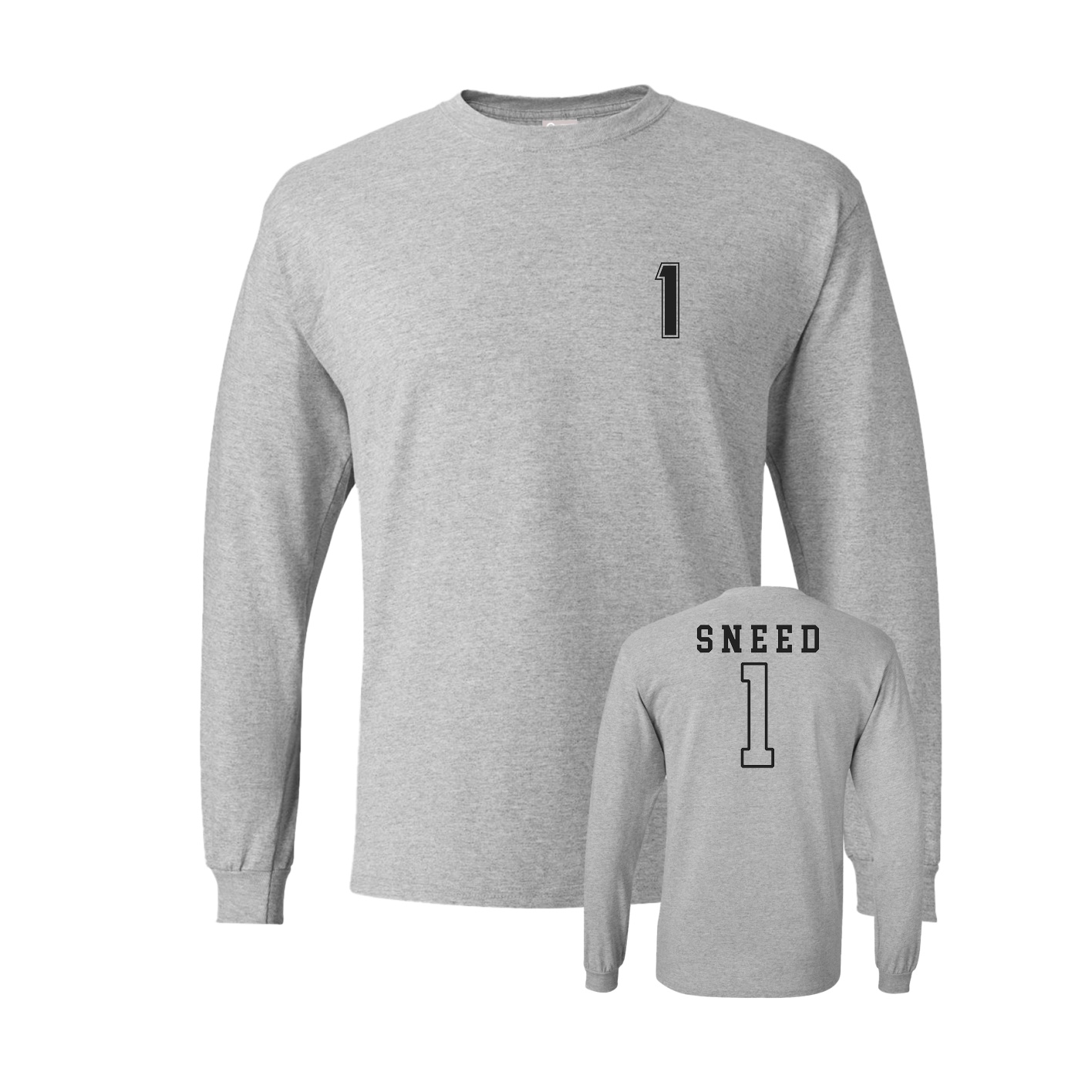 Long Sleeve Tee — Chest Back in Grey