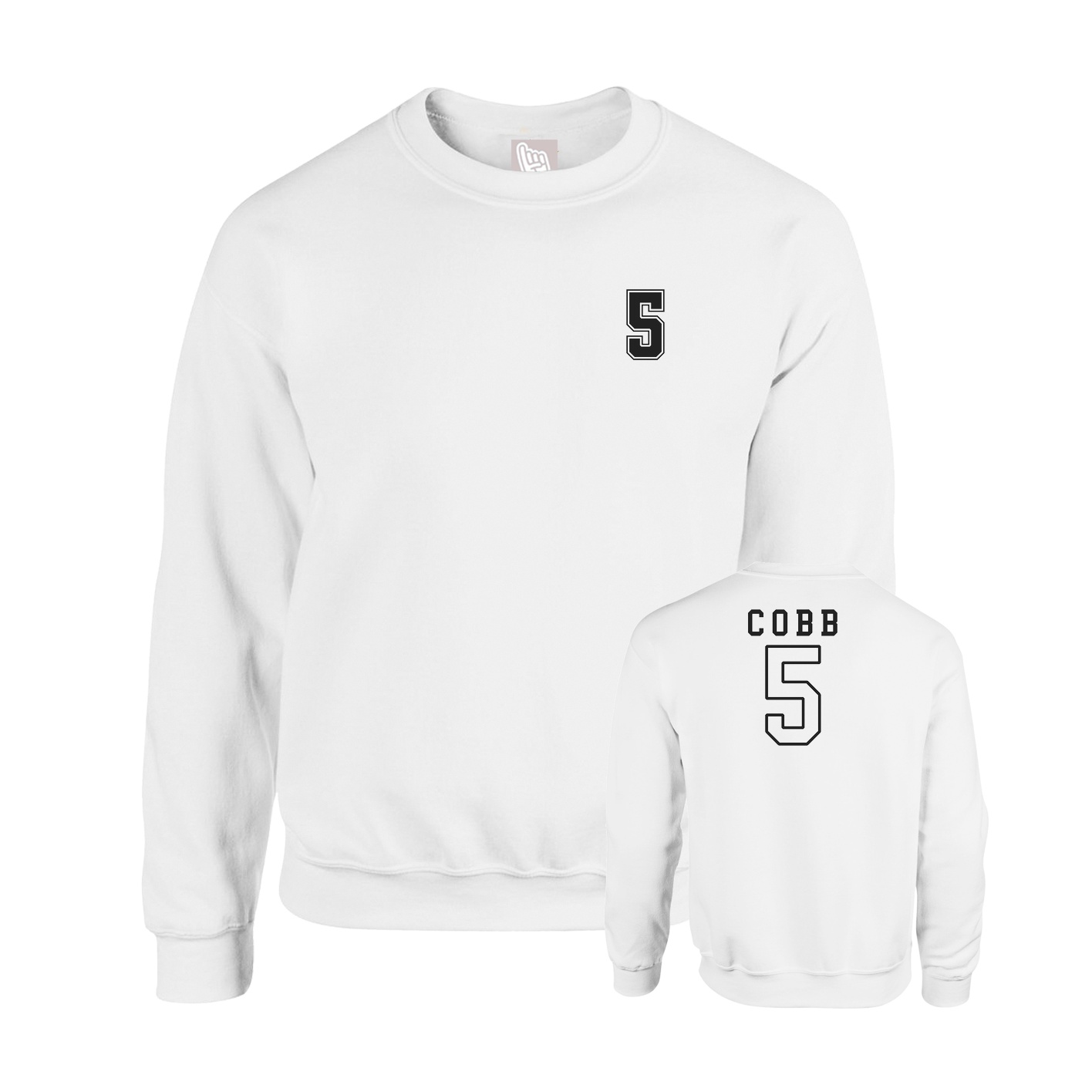 Fleece Crew — Chest Back in White