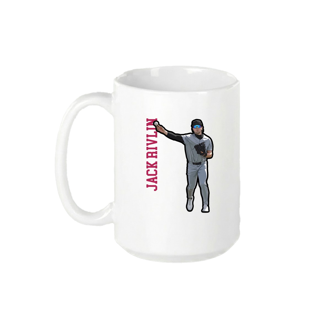 15oz Coffee Mug — Name Vertical in White