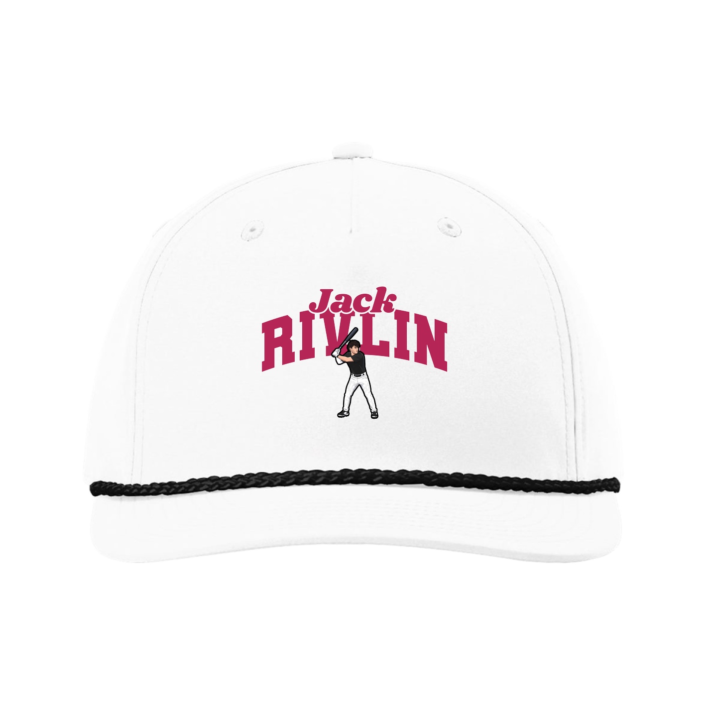 Five-Panel Classic Rope Cap — Signature Arch in White