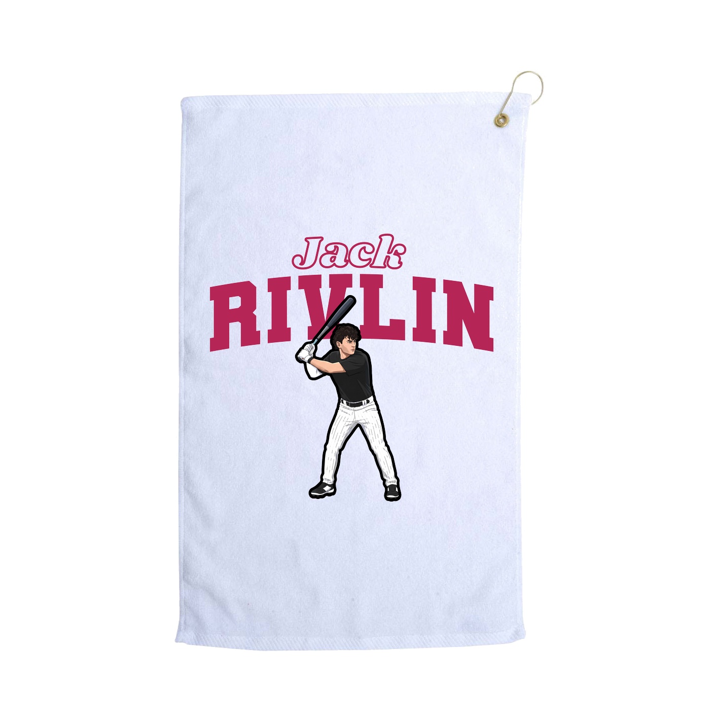 Golf Towel — Name Arch in White