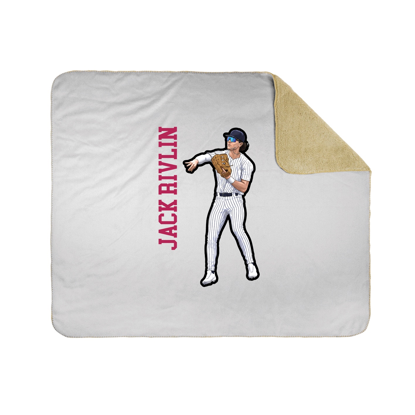 Throw Blanket — Name Vertical in White