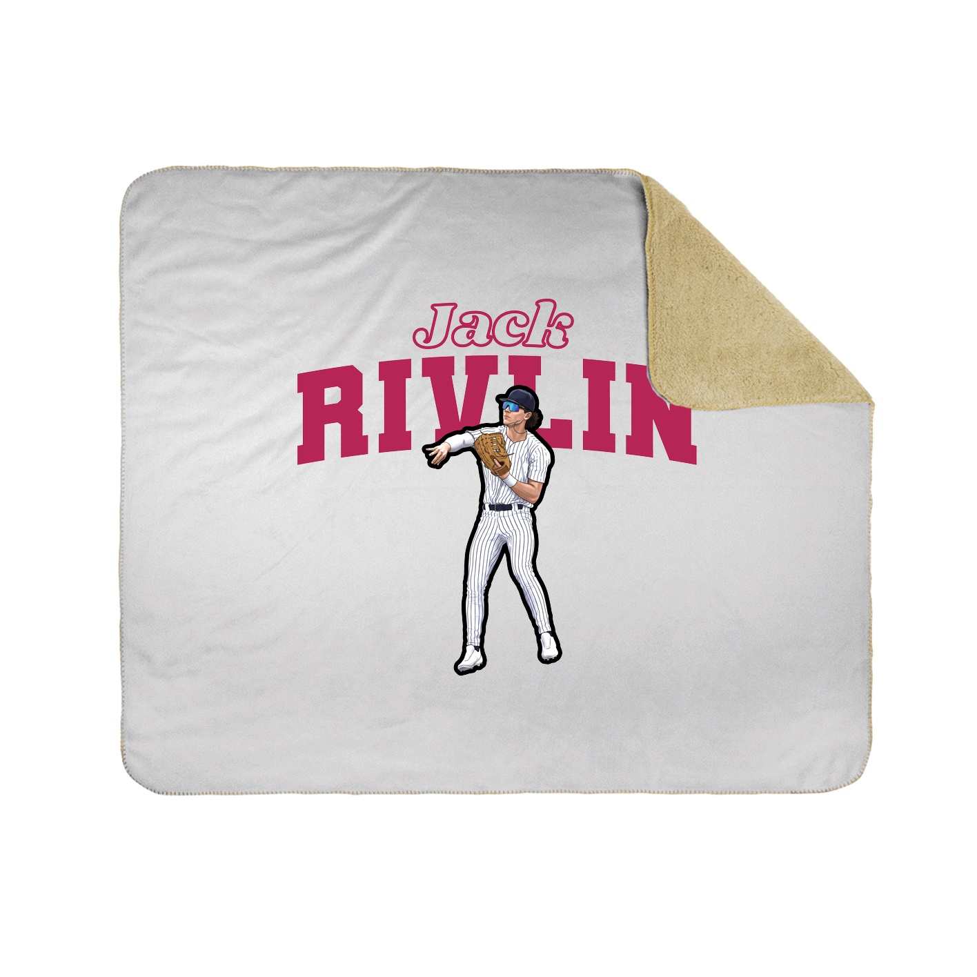 Throw Blanket — Name Arch in White