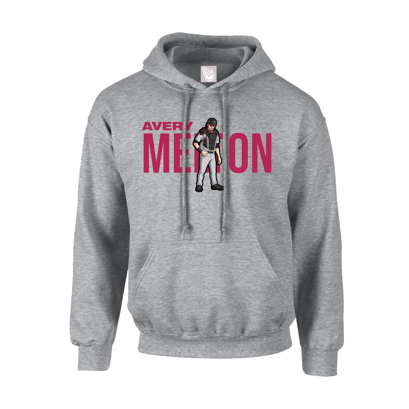 Youth Hoodie — Player Name in Grey