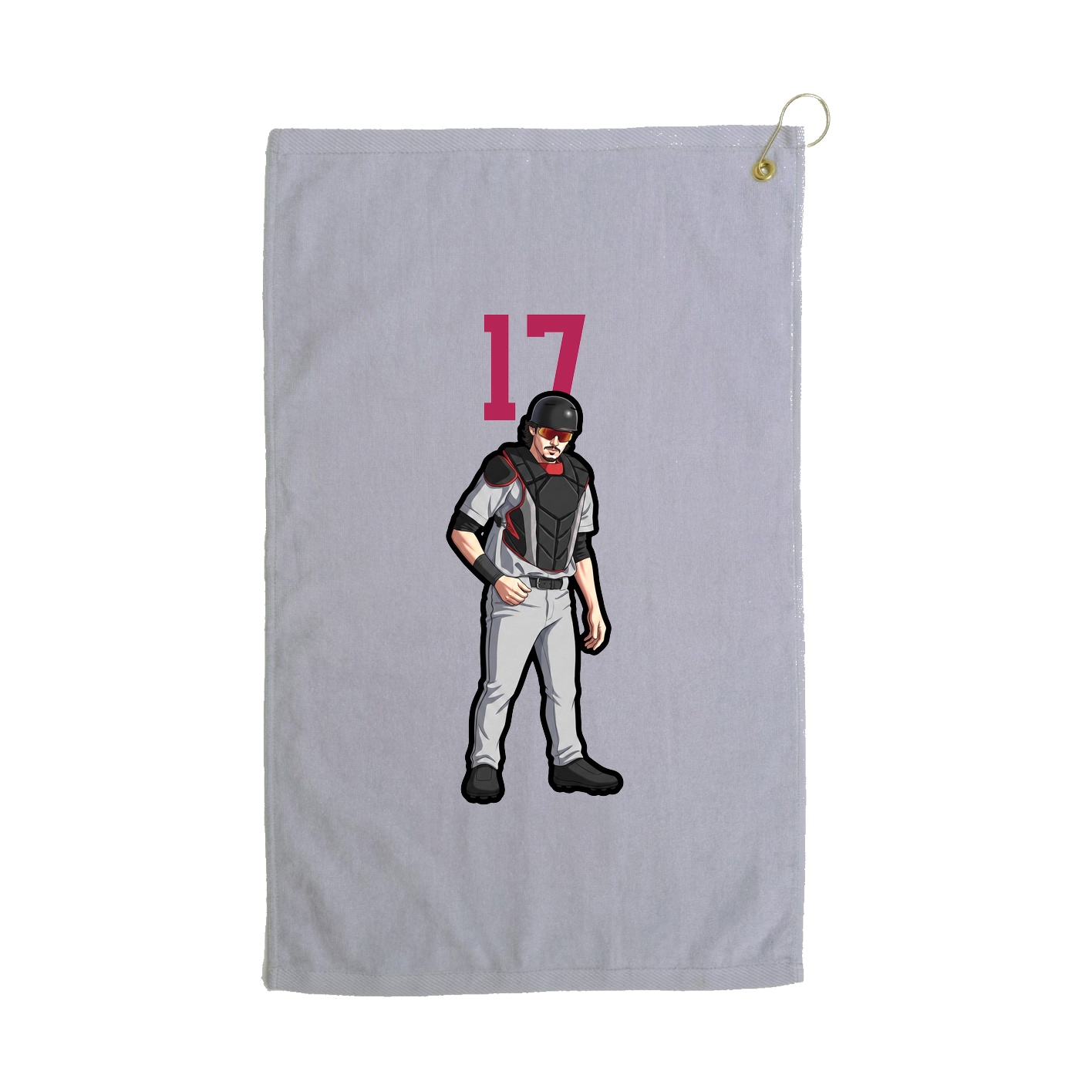 Golf Towel — Number Top in Grey