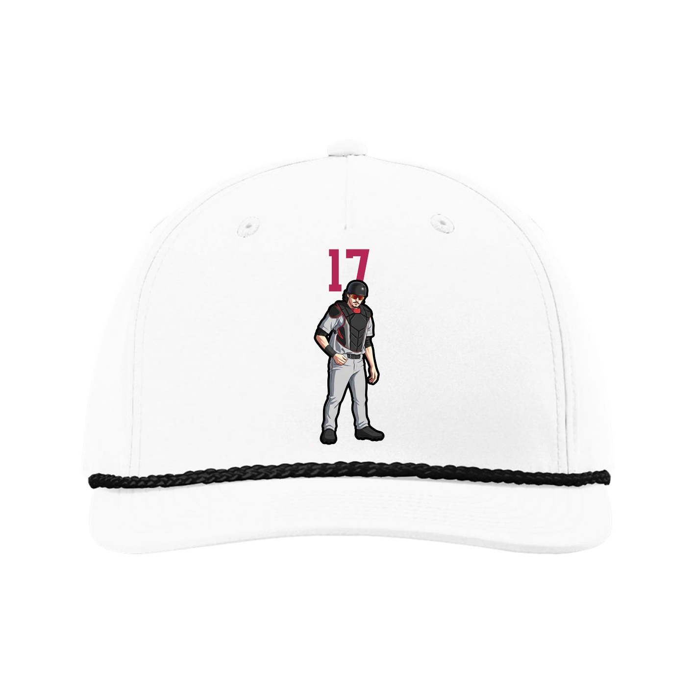 Five-Panel Classic Rope Cap — Number Top in White