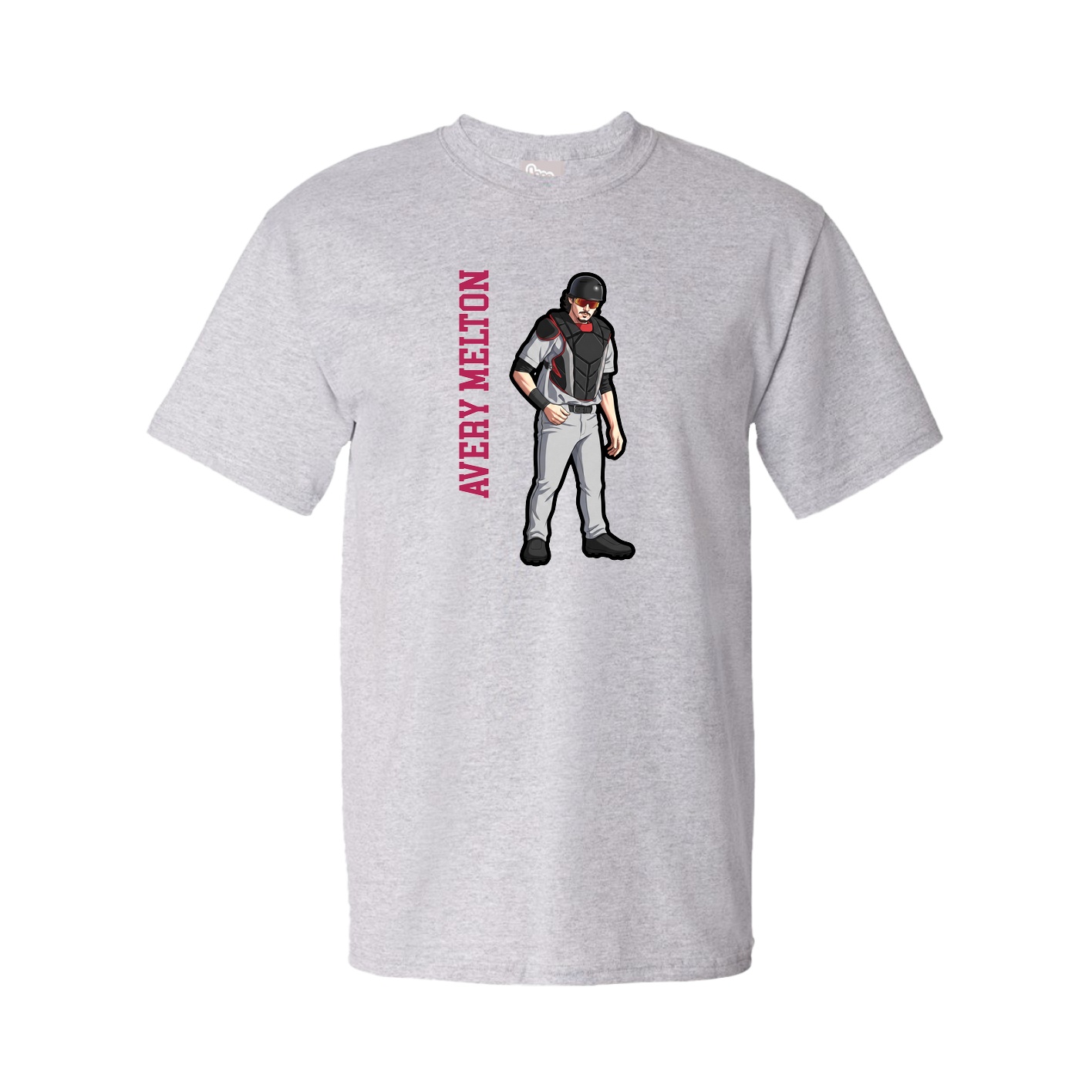 Youth Tee — Name Vertical in Grey