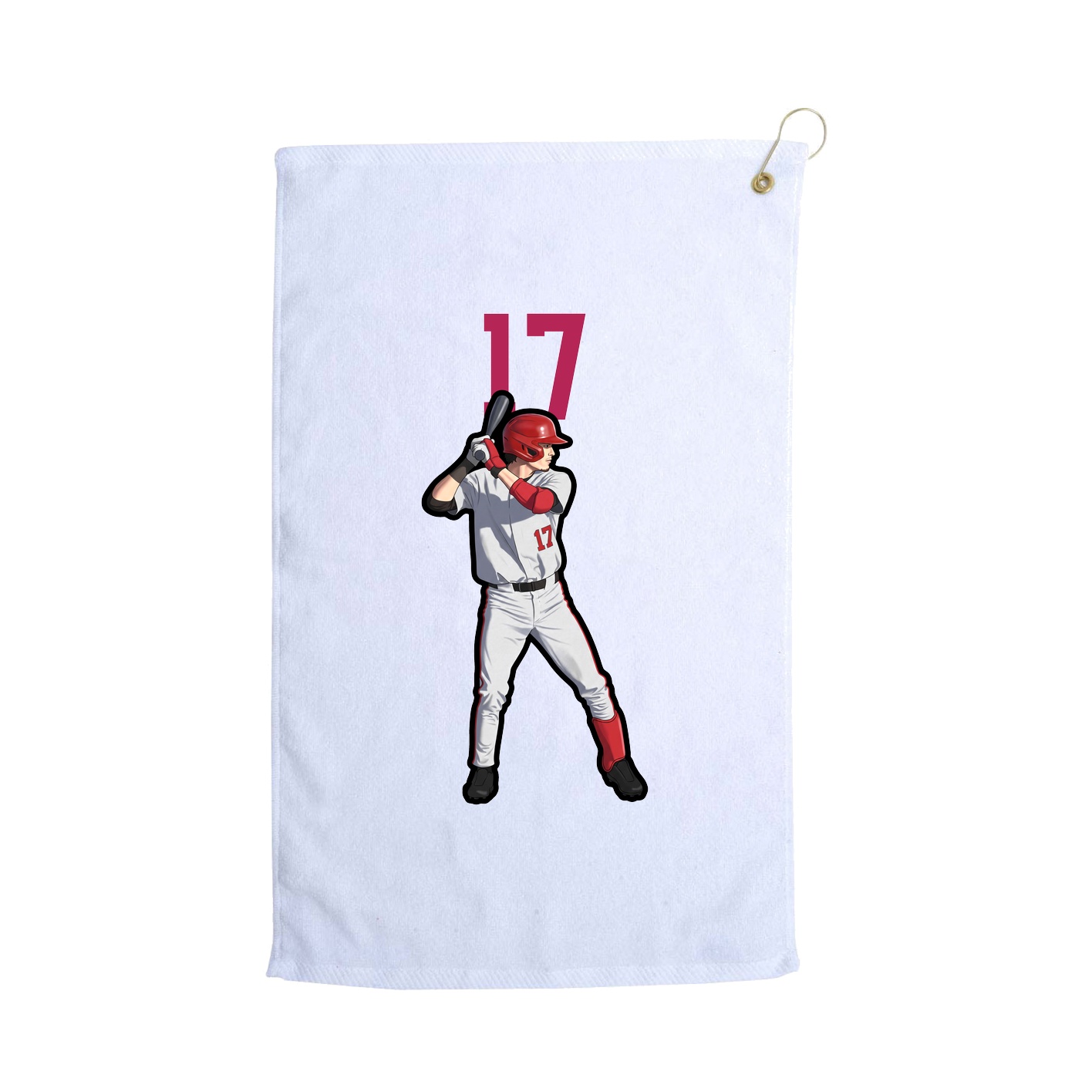 Golf Towel — Number Top in White
