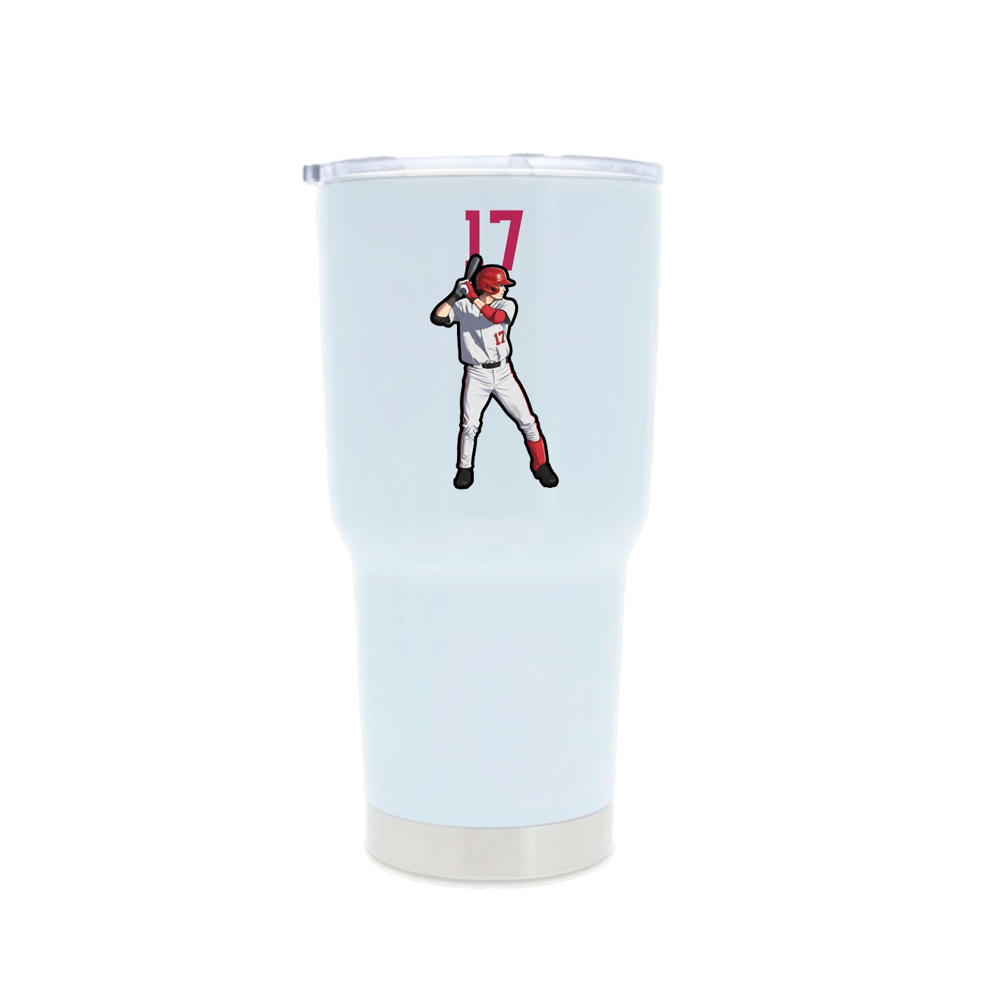 30oz Stainless Steel Tumbler — Number Top in White