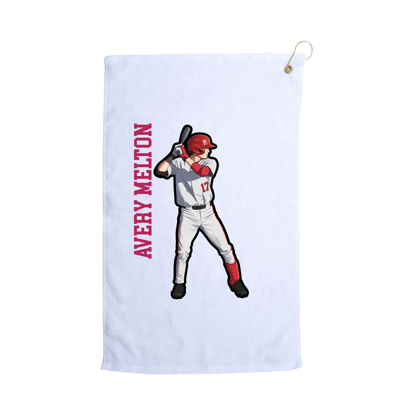Golf Towel — Name Vertical in White