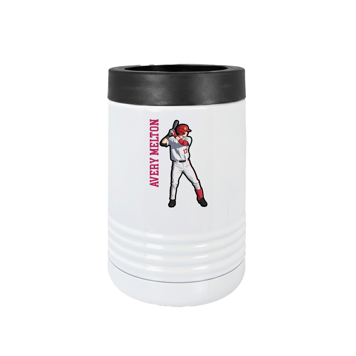 Beverage Holder — Name Vertical in White