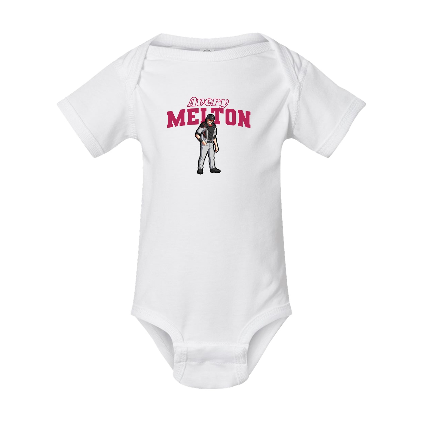 Baby Onesie — Name Arch in White