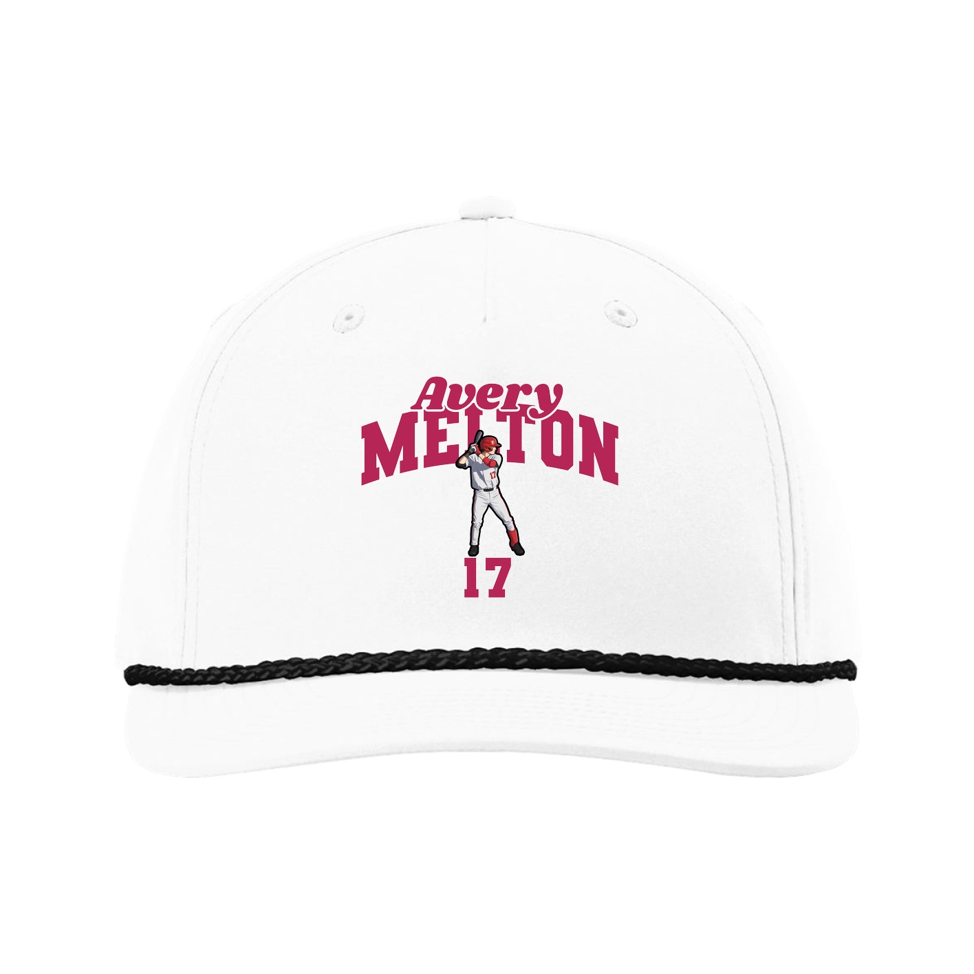 Five-Panel Classic Rope Cap — Signature Arch in White