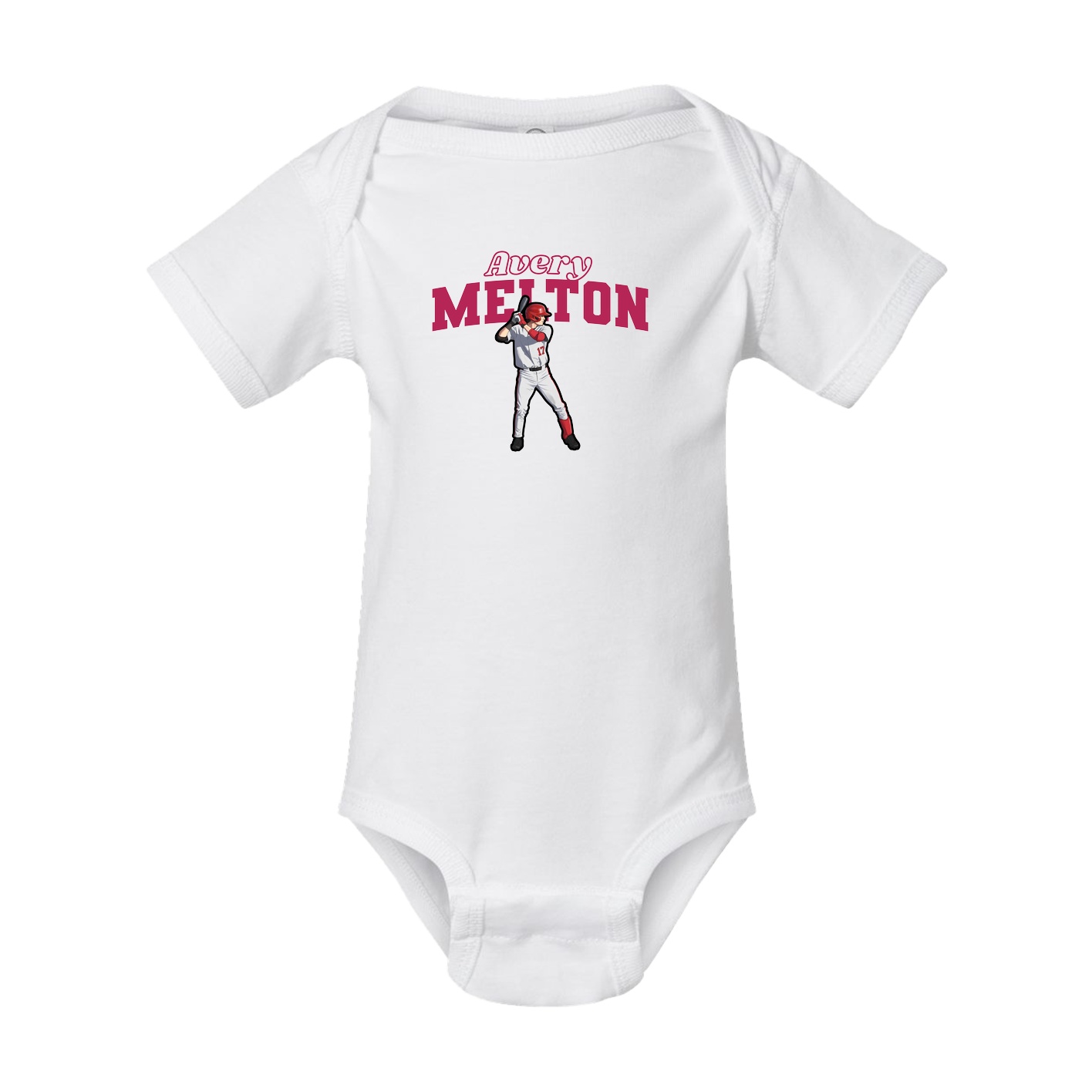 Baby Onesie — Name Arch in White