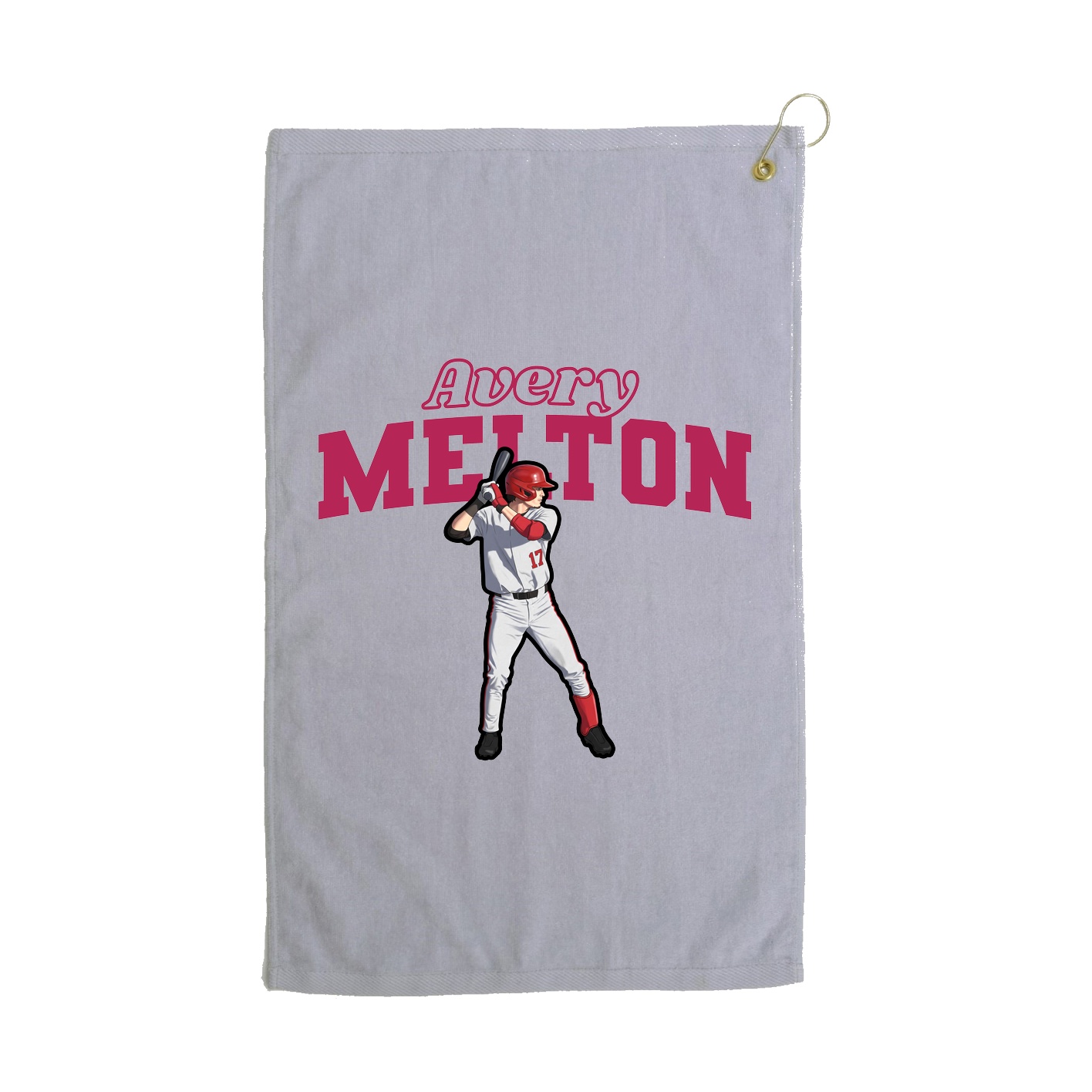 Golf Towel — Name Arch in Grey