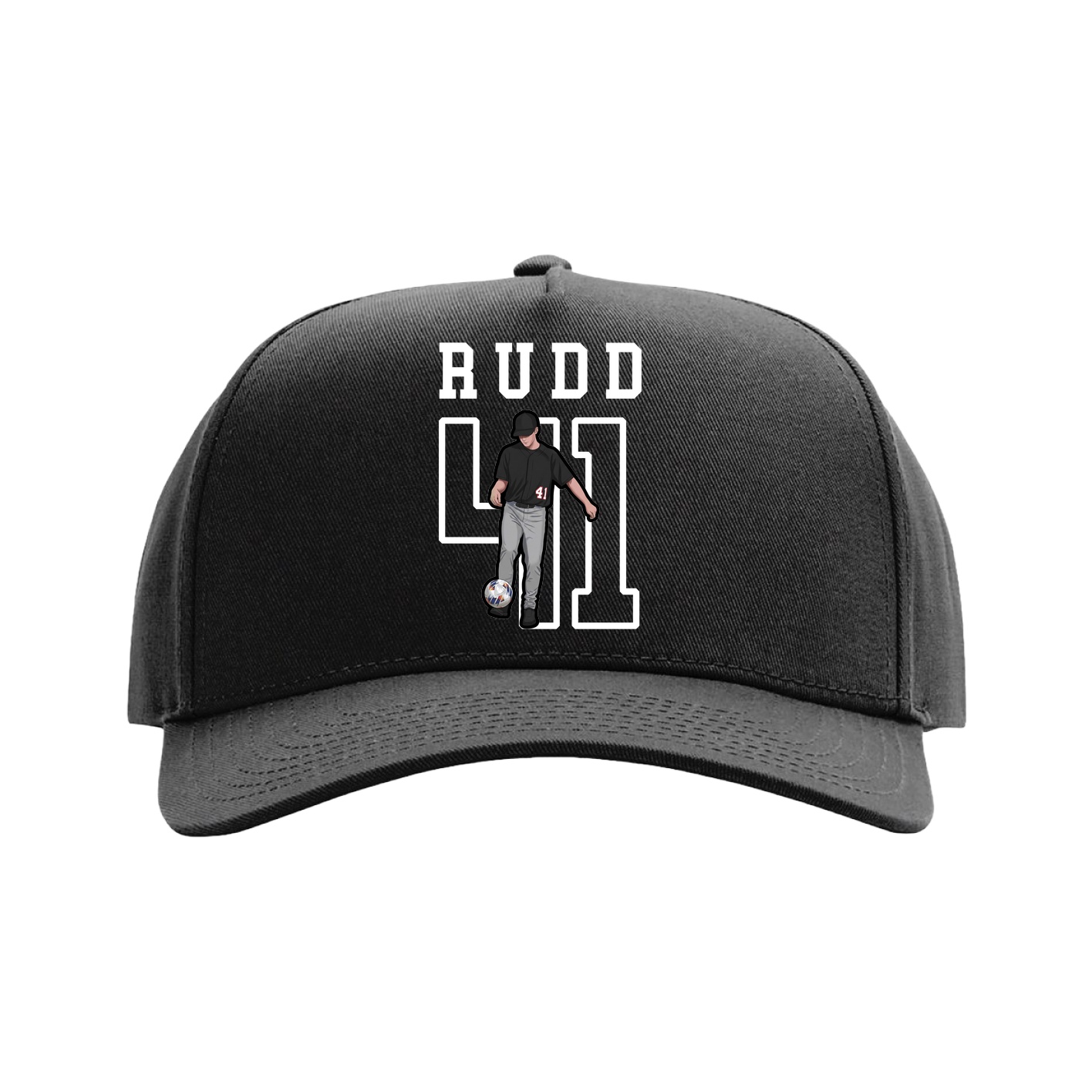 Full Fabric Five-Panel Champ Cap — Shirsey in Black