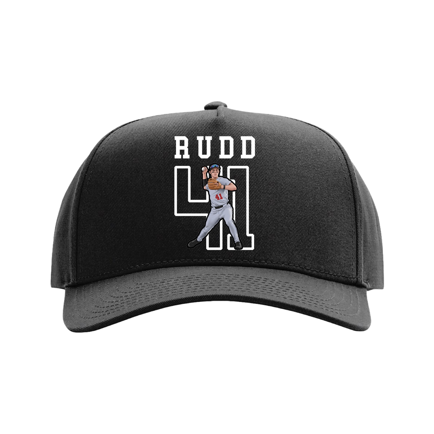 Full Fabric Five-Panel Champ Cap — Shirsey in Black