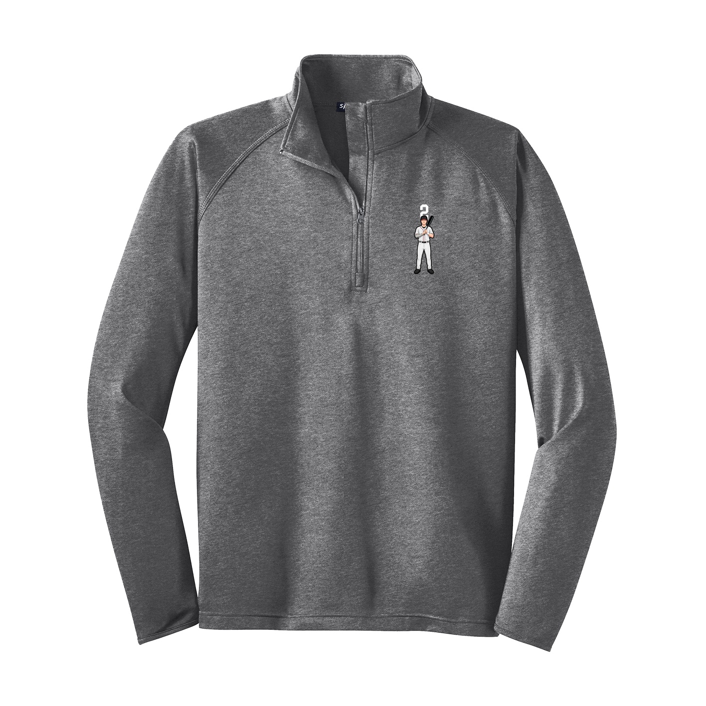 Q-Zip Pullover — Number Top in Grey