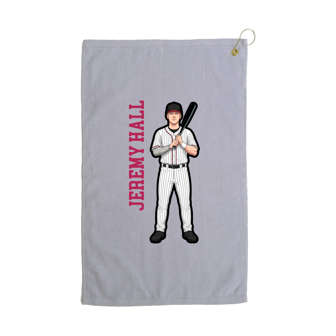 Golf Towel — Name Vertical in Grey