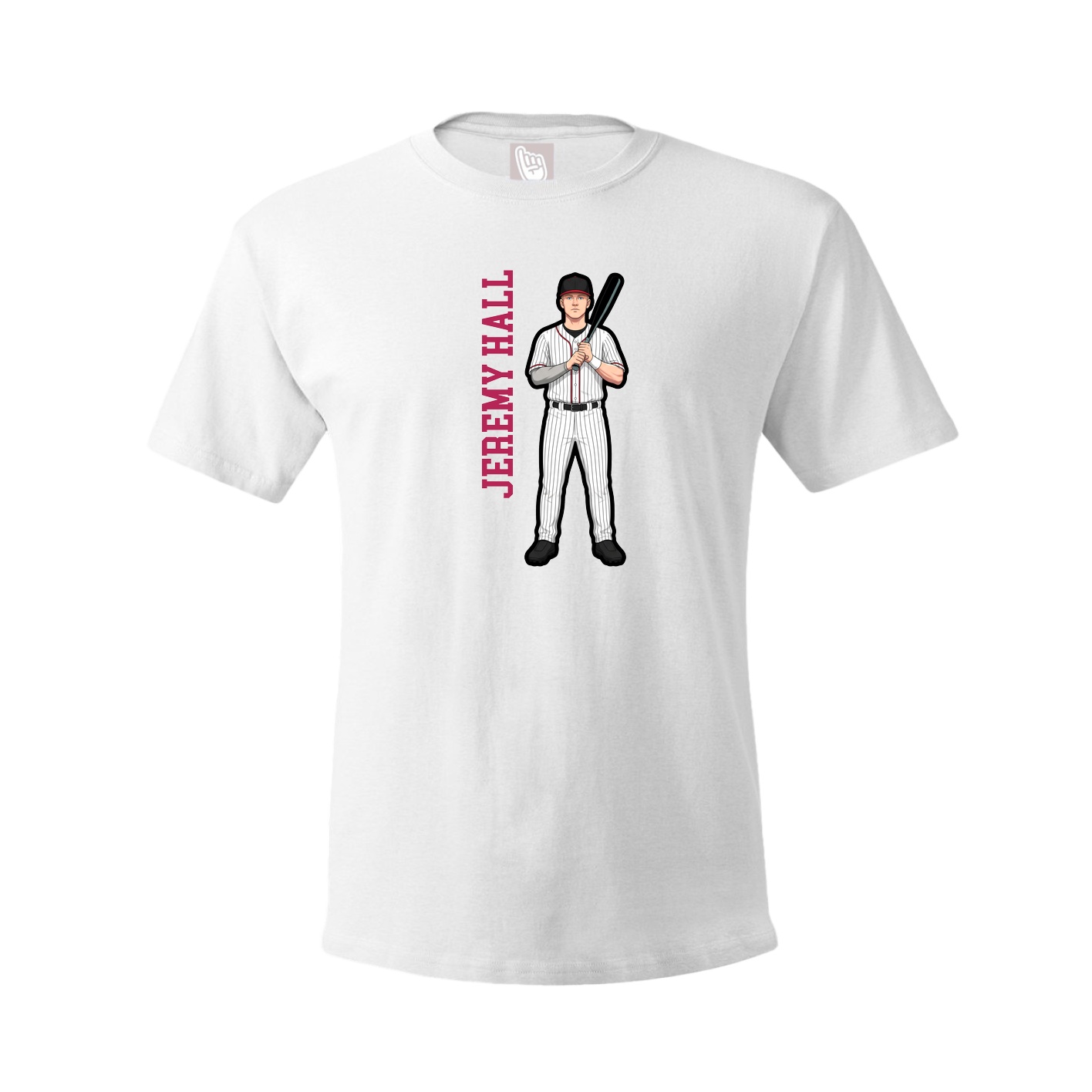 Tee — Name Vertical in White