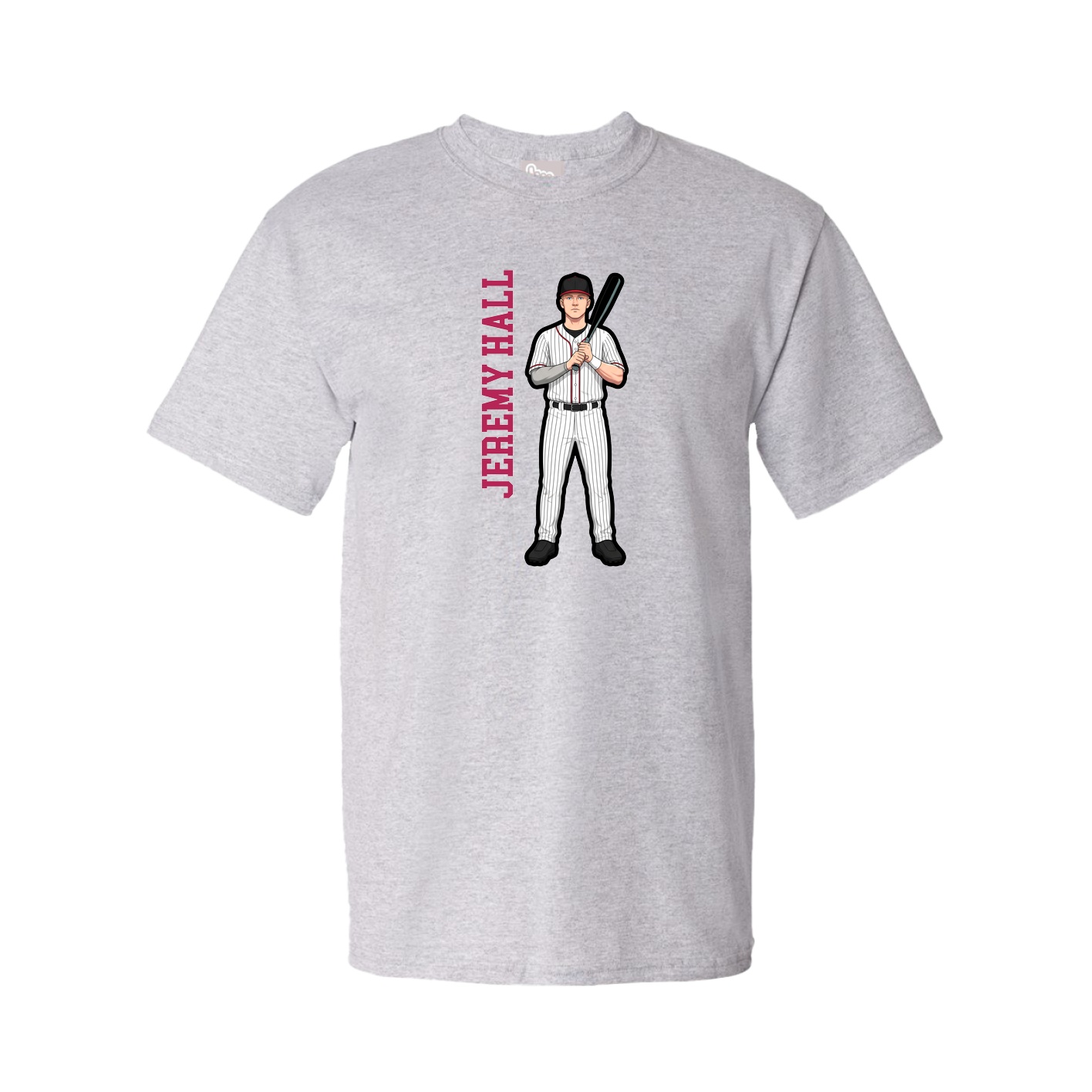 Youth Tee — Name Vertical in Grey