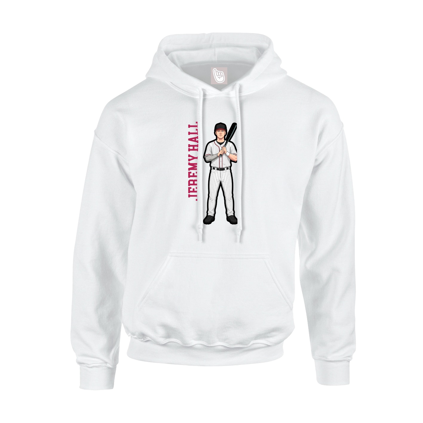 Hoodie — Name Vertical in White