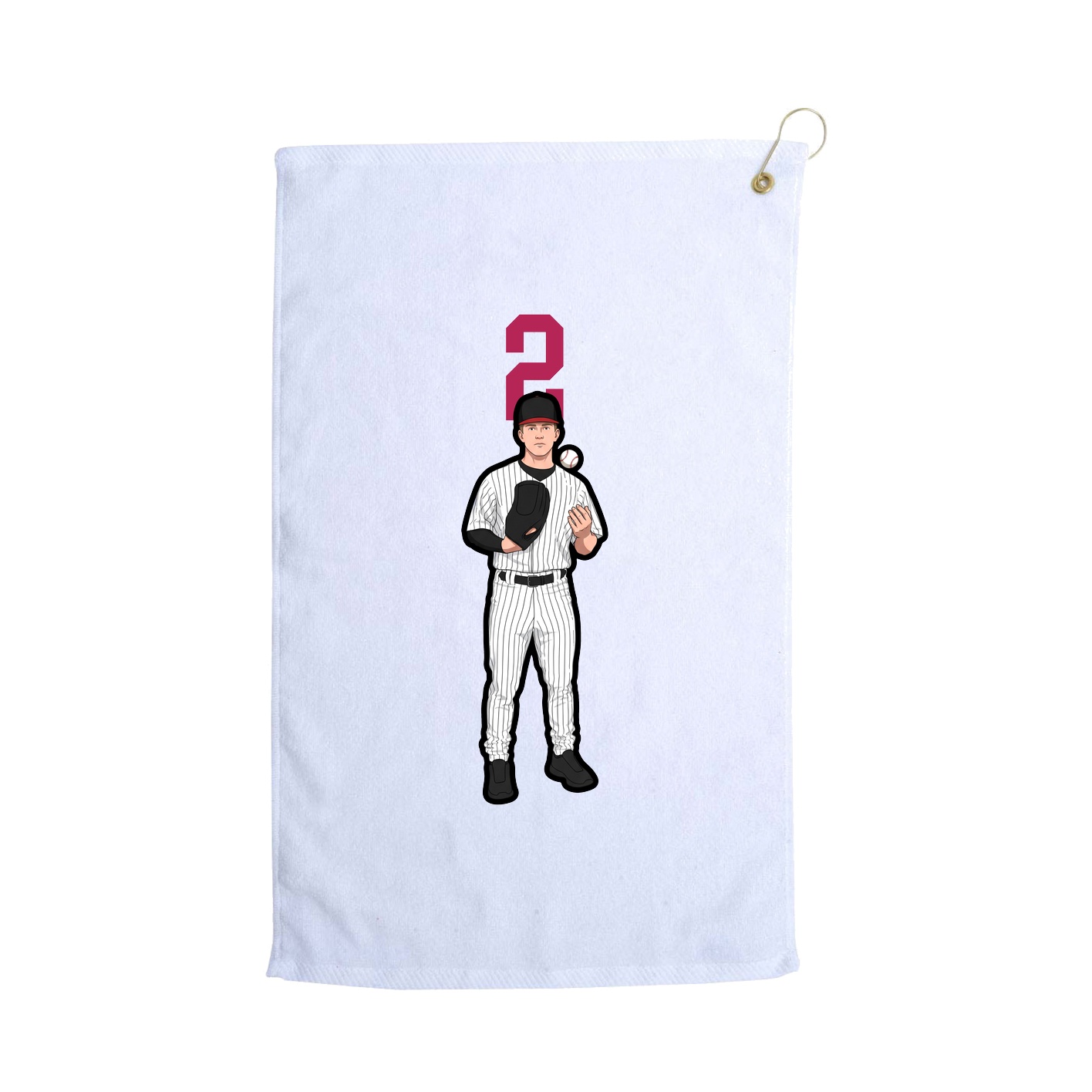 Golf Towel — Number Top in White