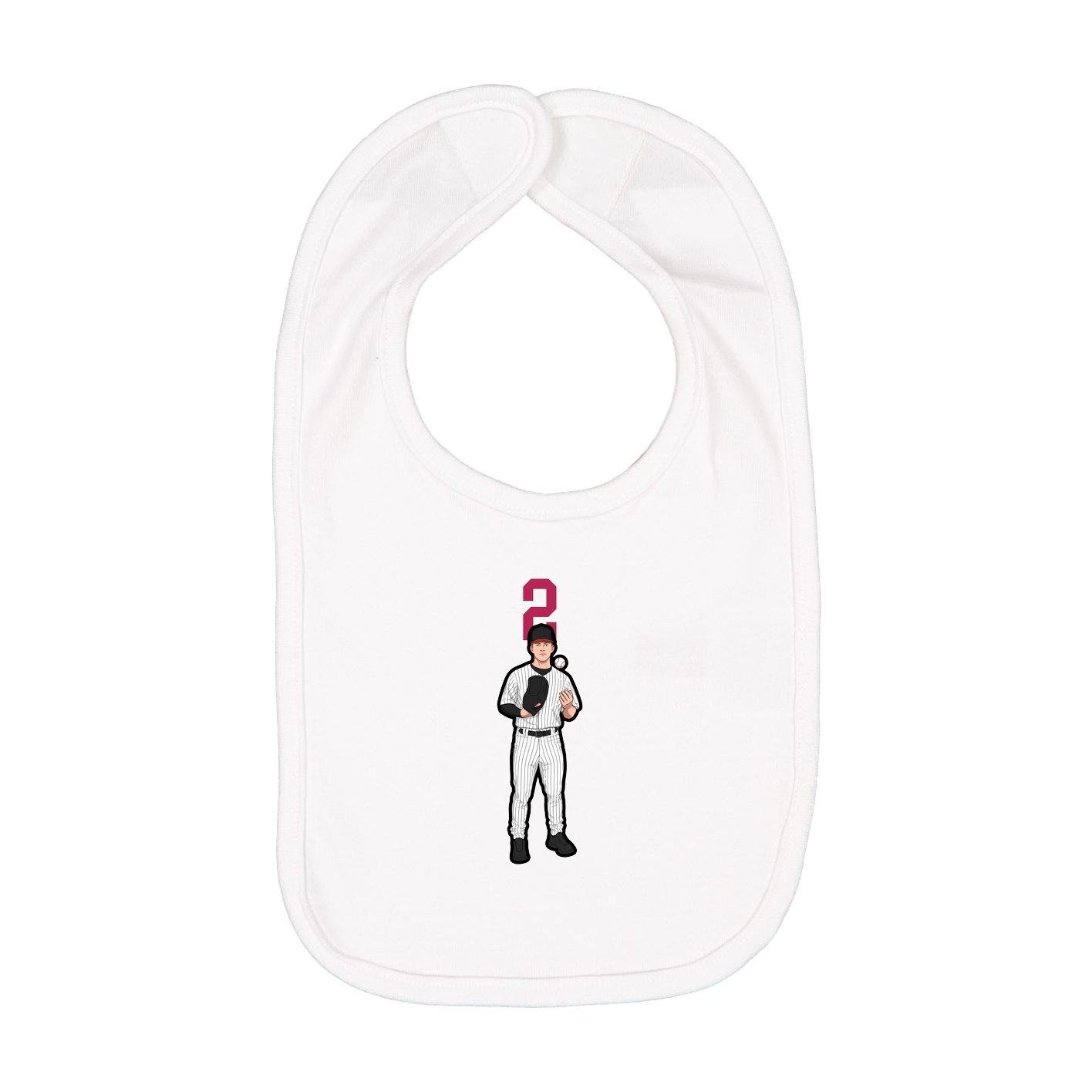 Infant Bib — Number Top in White