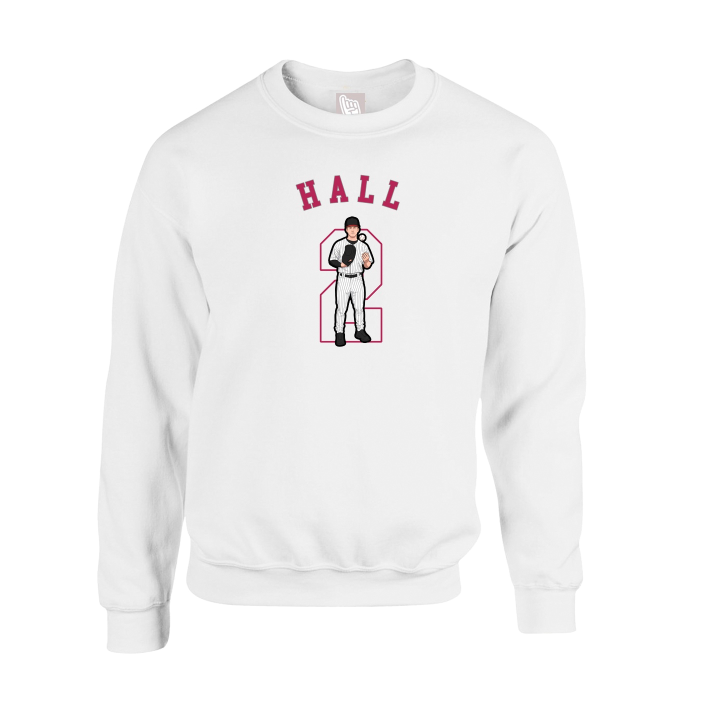 Fleece Crew — Shirsey Arch in White