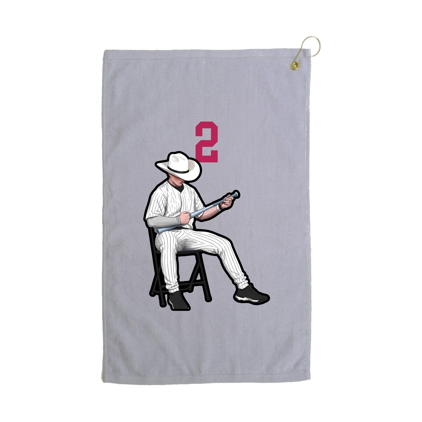 Golf Towel — Number Top in Grey