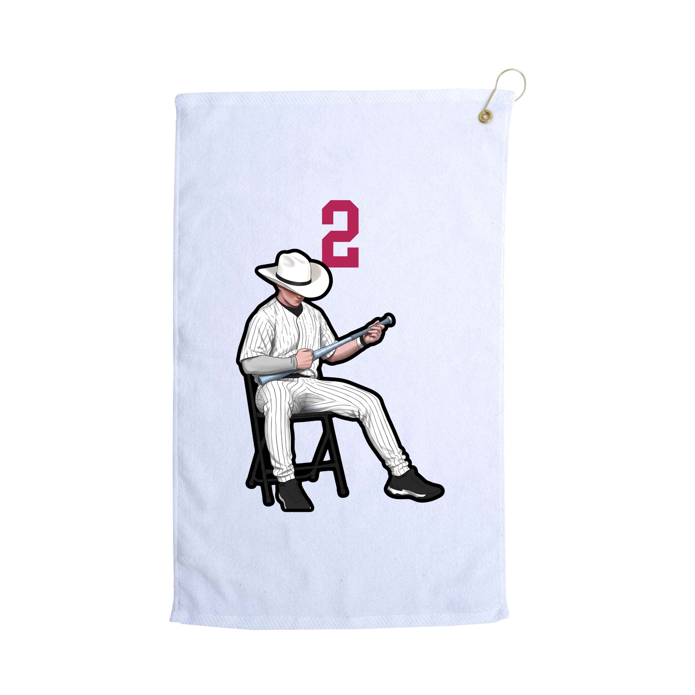 Golf Towel — Number Top in White