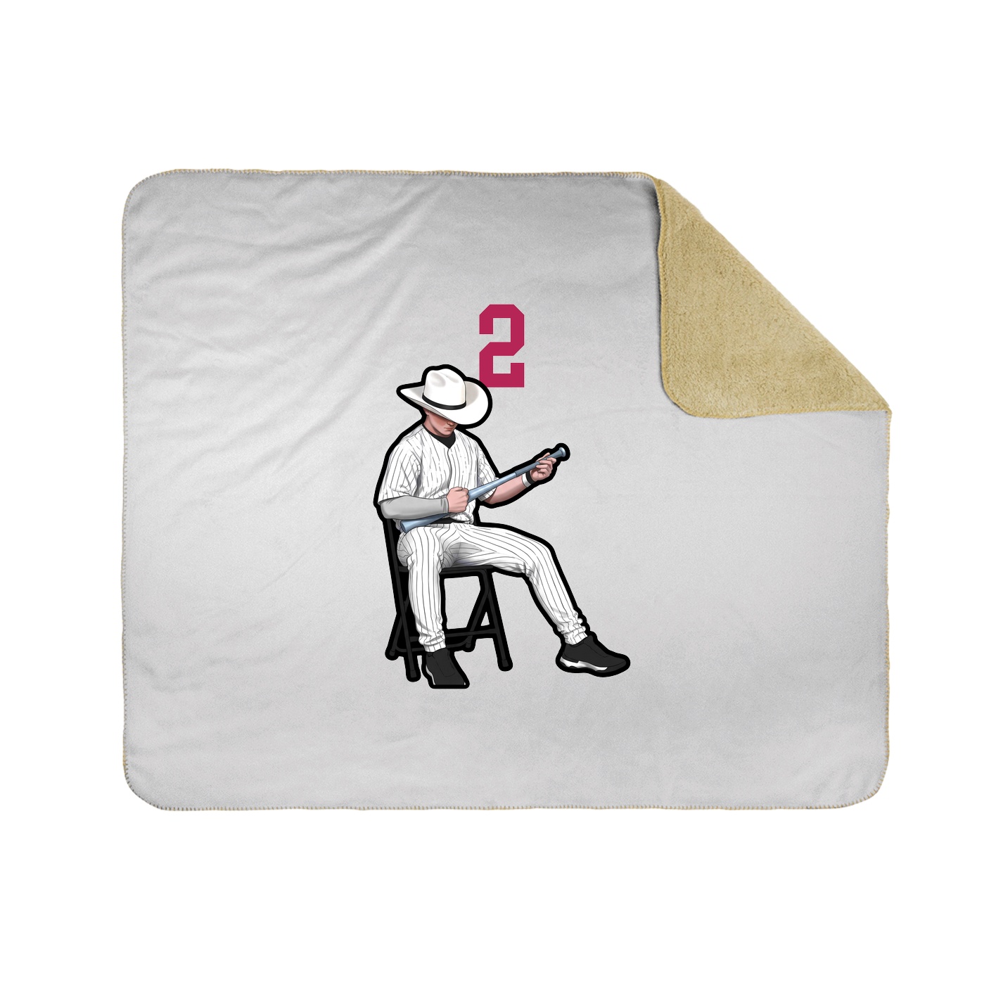 Throw Blanket — Number Top in White