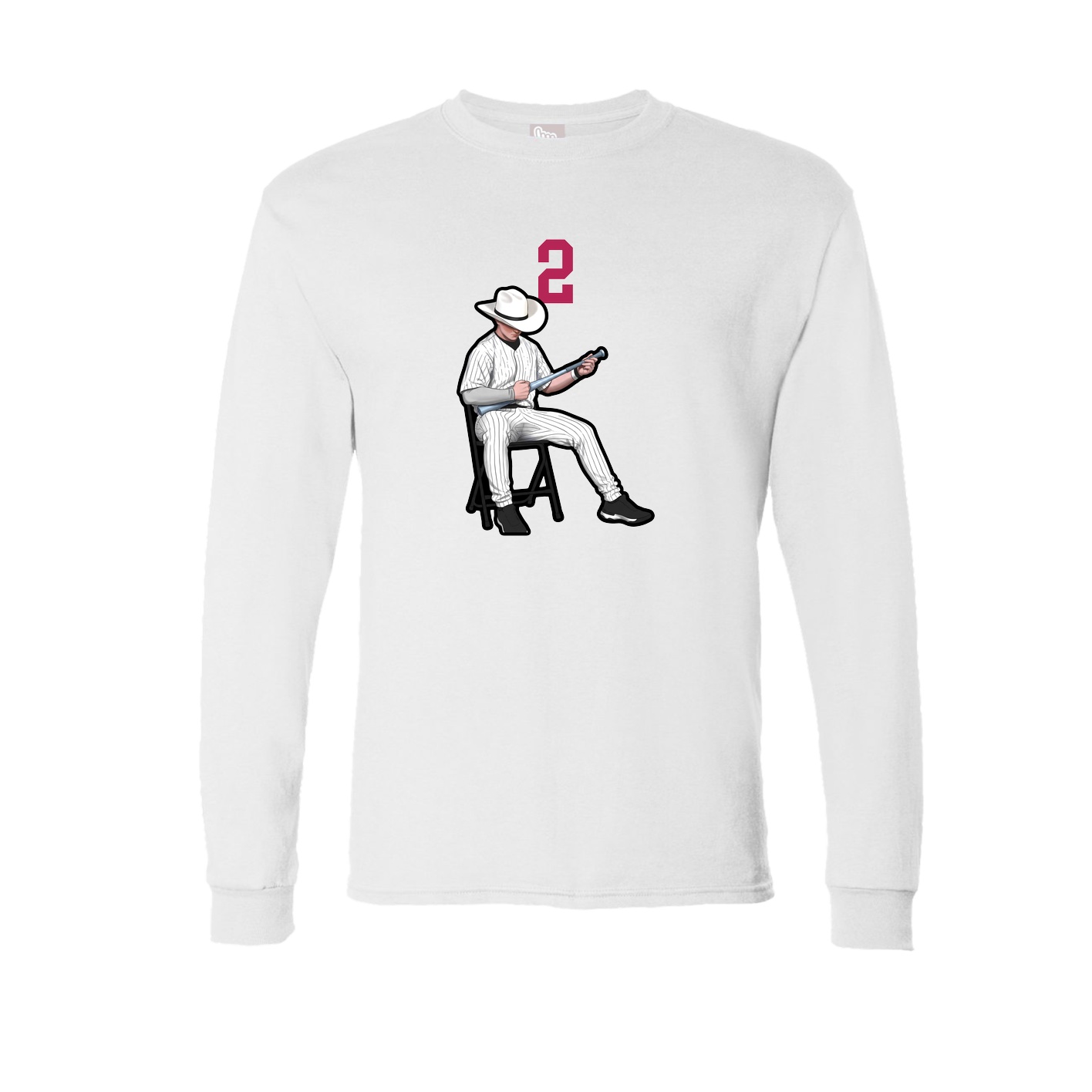 Long Sleeve Tee — Number Top in White