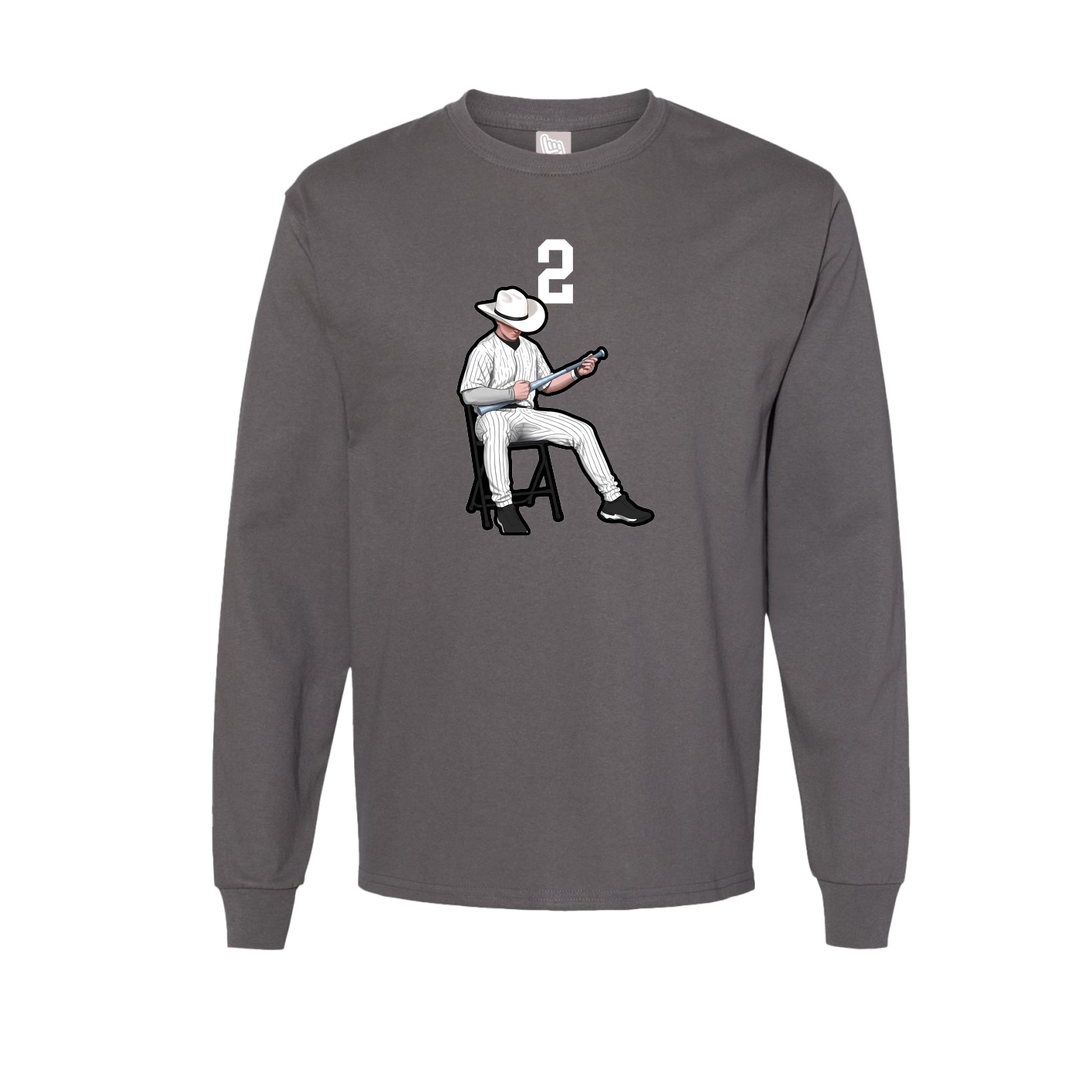 Long Sleeve Tee — Number Top in Grey