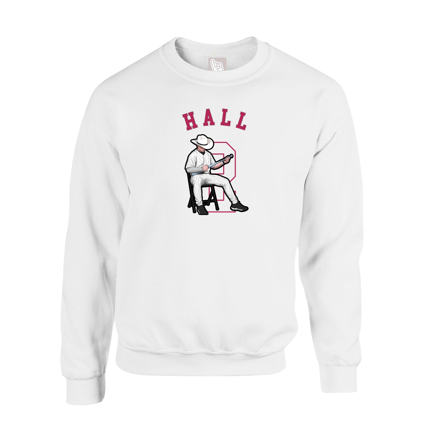 Fleece Crew — Shirsey Arch in White