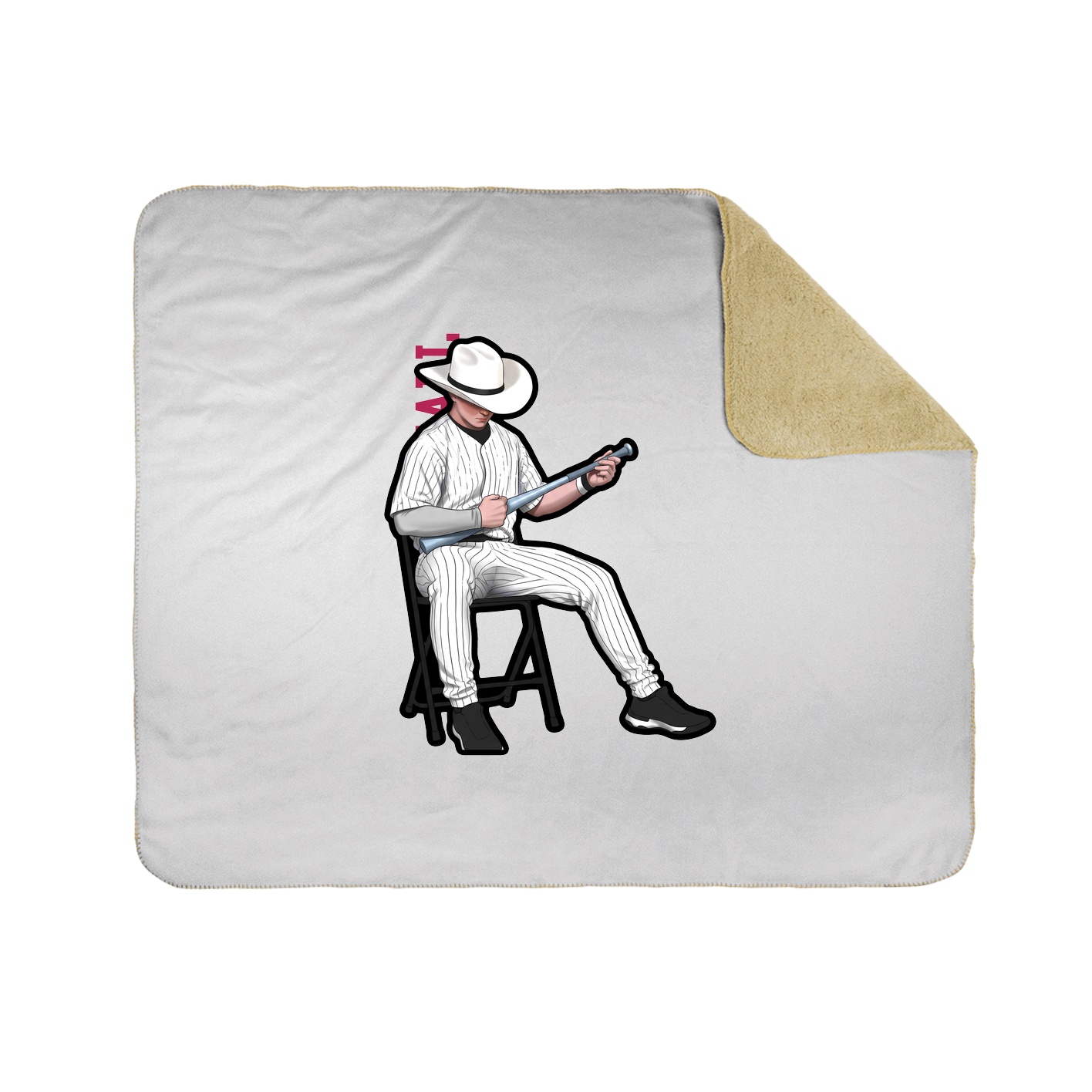Throw Blanket — Name Vertical in White
