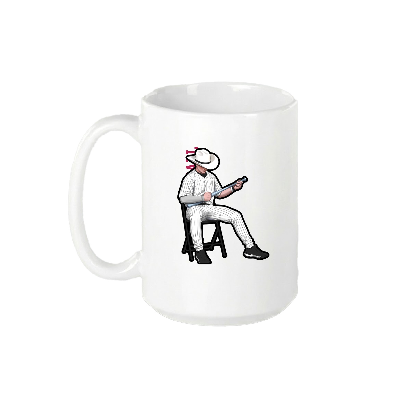 15oz Coffee Mug — Name Vertical in White