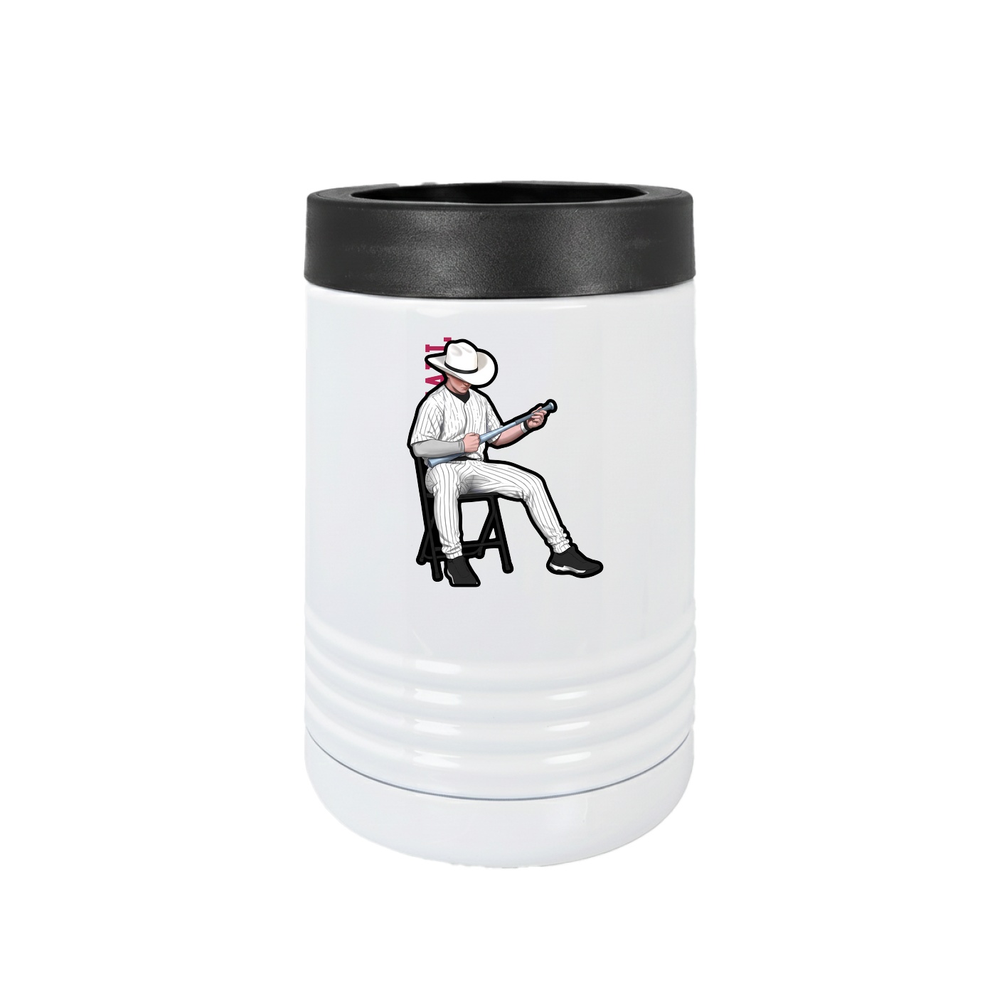 Beverage Holder — Name Vertical in White