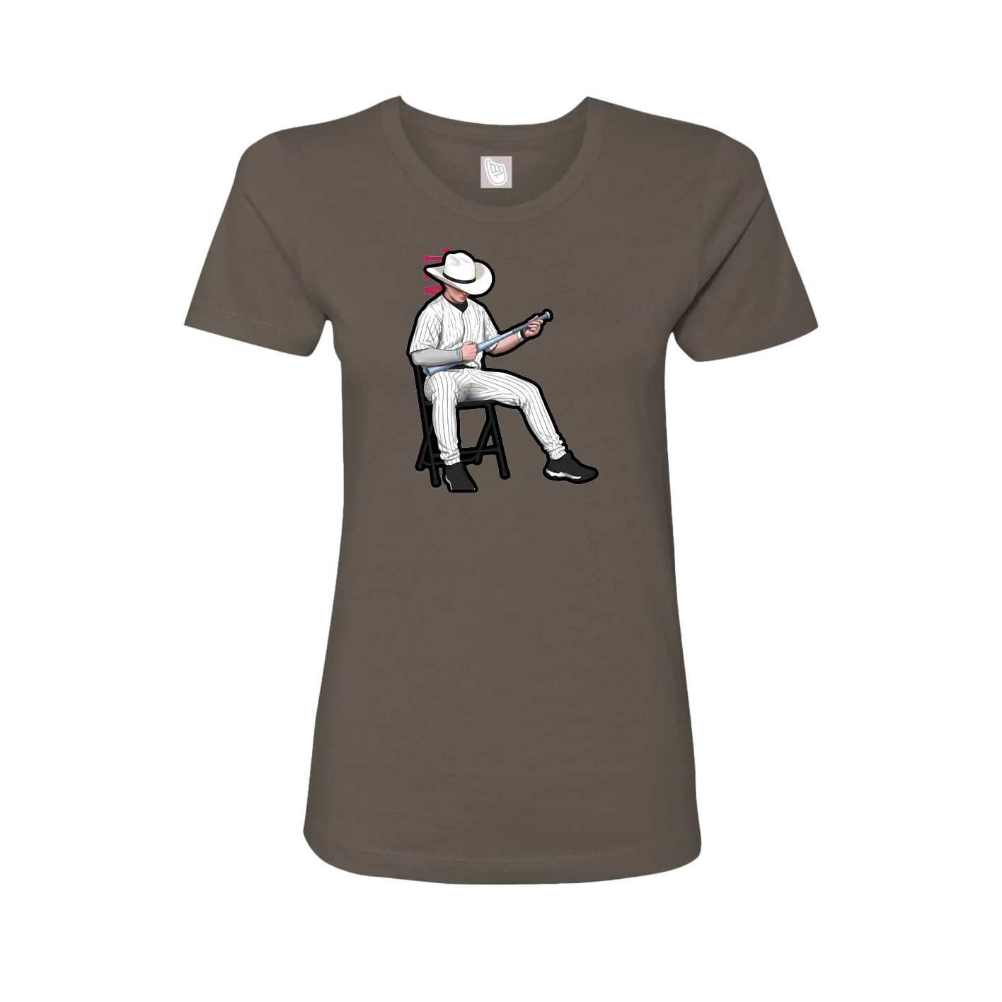 Womens Tee — Name Vertical in Grey