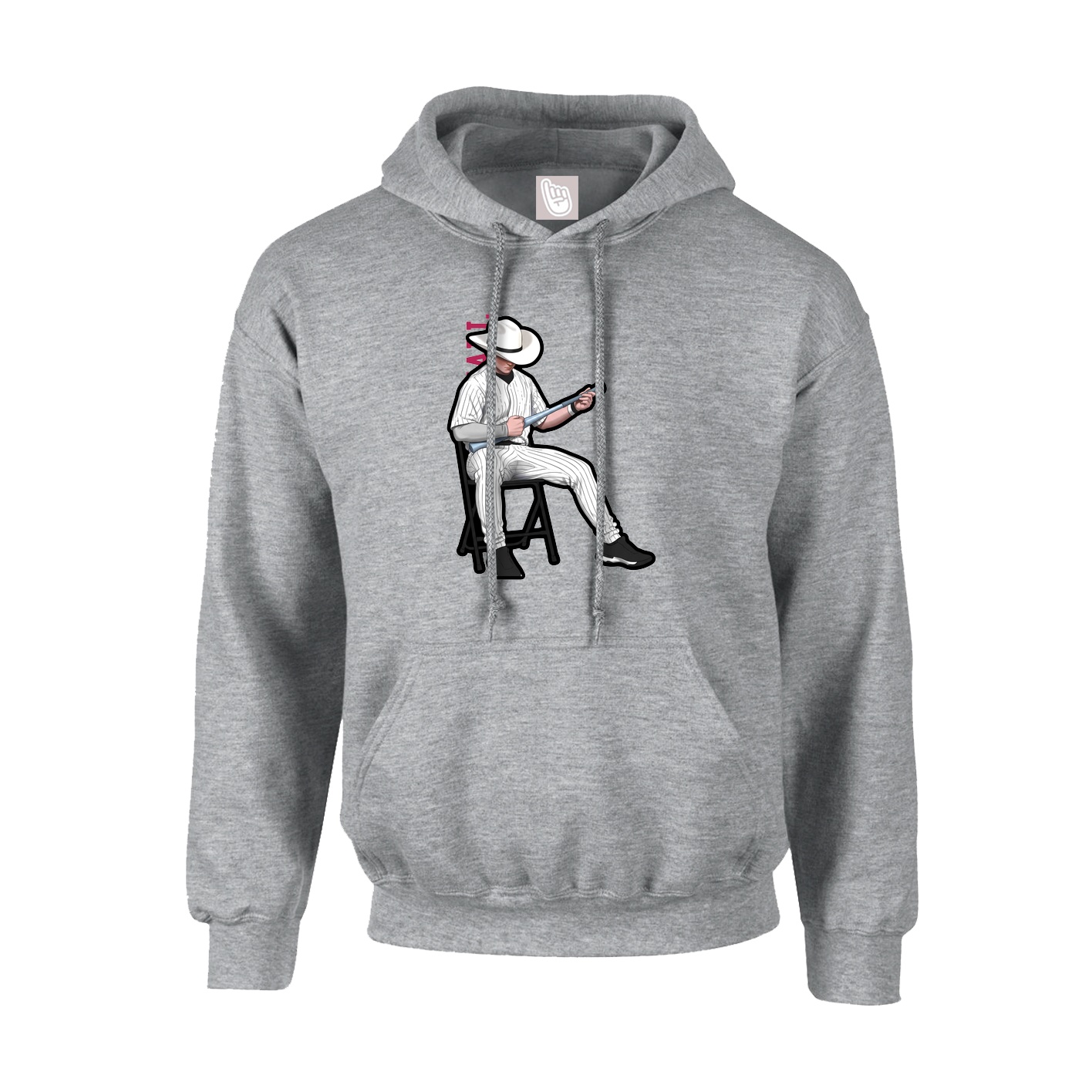 Hoodie — Name Vertical in Grey