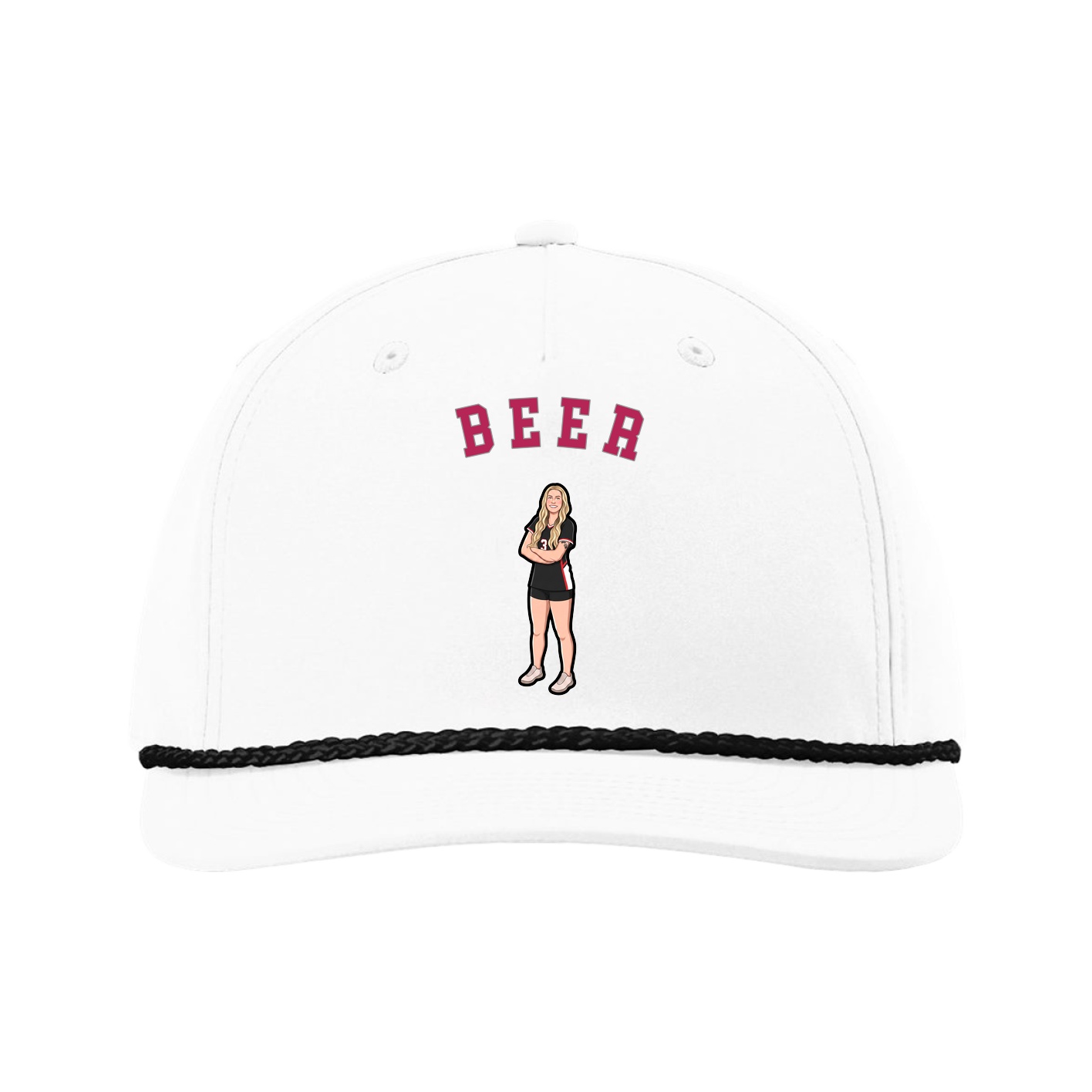 Five-Panel Classic Rope Cap — Shirsey Arch in White
