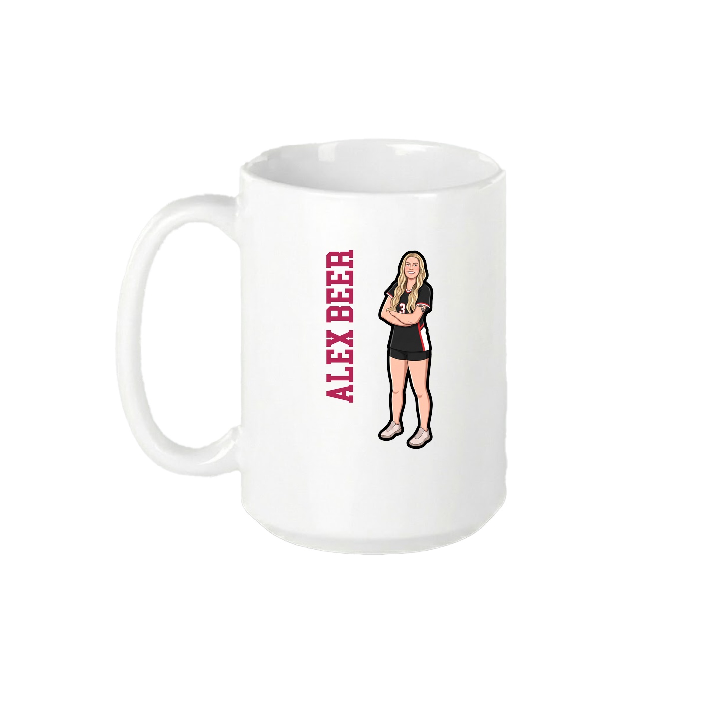 15oz Coffee Mug — Name Vertical in White