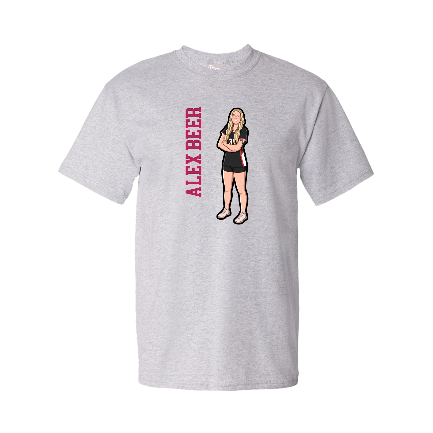 Tee — Name Vertical in Grey