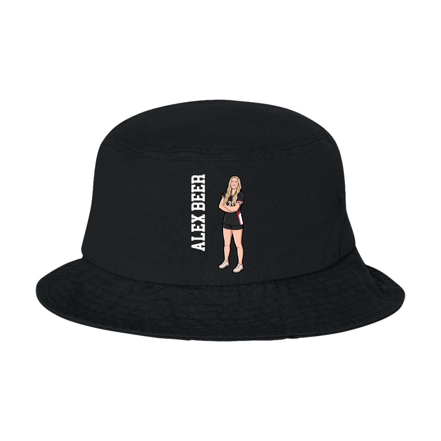 Bucket Cap — Name Vertical in Black