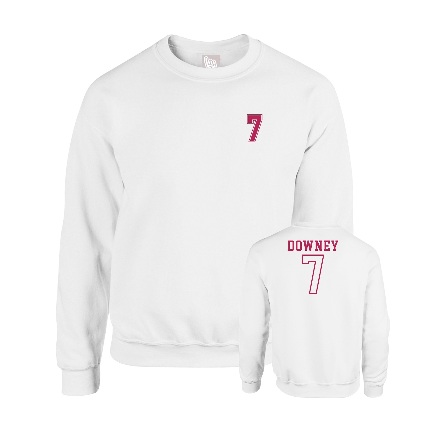 Fleece Crew — Chest Back in White