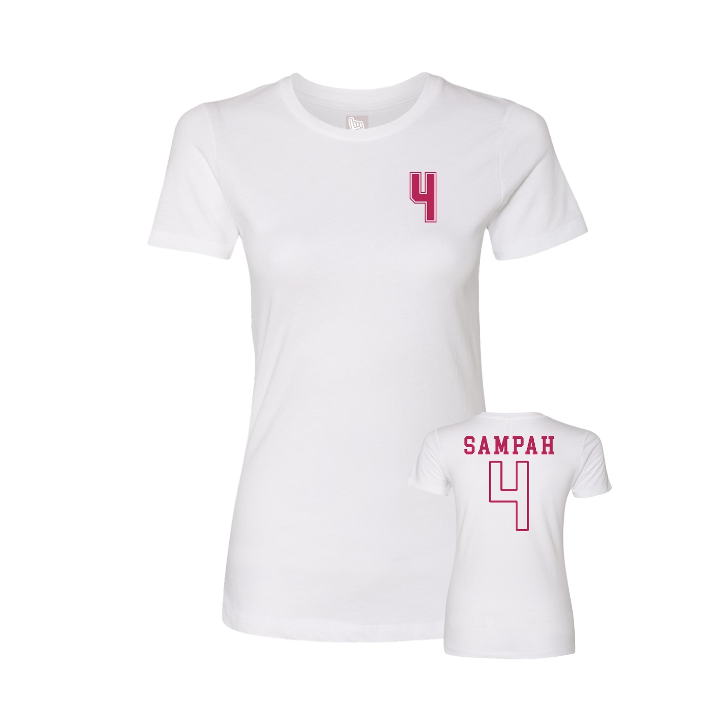 Fitted Women's Tee — Chest Back in White